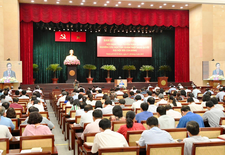 Hội nghị Quán triệt Nghị quyết Đại hội XIII của Đảng tại điểm cầu Hội trường Thành ủy TP.HCM