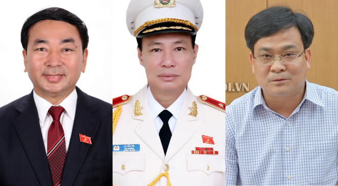 Từ trái qua: Ông Trần Quốc Tỏ, ông Lê Tấn Tới, ông Vũ Huy Khánh