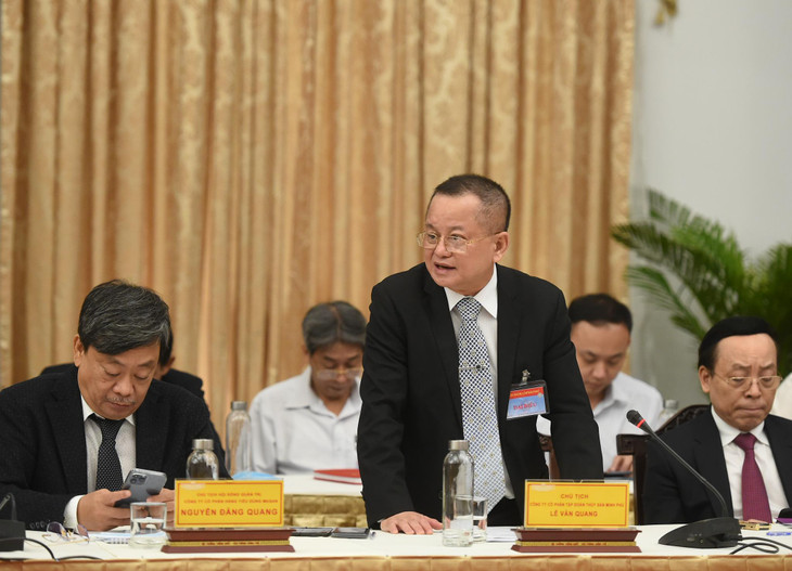 Ông Lê Văn Quang, Chủ tịch Tập đoàn Thủy sản Minh Phú tin tưởng Việt Nam sẽ trở thành cường quốc sản xuất-chế biến tôm số 1 thế giới. Ảnh: VGP Ông Lê Văn Quang, Chủ tịch Tập đoàn Thủy sản Minh Phú tin tưởng Việt Nam sẽ trở thành cường quốc sản xuất-chế biến tôm số 1 thế giới. Ảnh: VGP