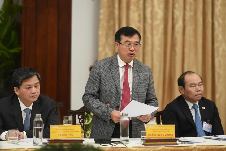 Chủ tịch Tập đoàn Dầu khí Việt Nam Hoàng Quốc Vượng: Cần điều chỉnh cơ chế, chính sách cho khu vực doanh nghiệp nhà nước để dám nghĩ, dám làm. Ảnh: VGP Chủ tịch Tập đoàn Dầu khí Việt Nam Hoàng Quốc Vượng: Cần điều chỉnh cơ chế, chính sách cho khu vực doanh nghiệp nhà nước để dám nghĩ, dám làm. Ảnh: VGP