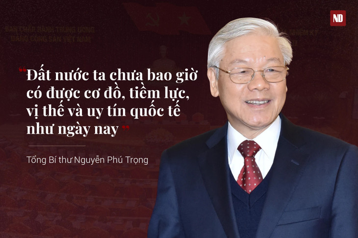 Tổng Bí thư Nguyễn Phú Trọng phát biểu tại phiên khai mạc Đại hội Đảng toàn quốc lần thứ XIII của Đảng sáng 26/1/2021.