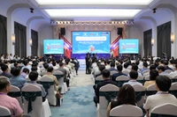 Diễn đàn Quốc gia Phát triển Kinh tế số và Xã hội số lần thứ I được khai mạc tại Nam Định vào sáng ngày 14/9. Ảnh: Thành Trung