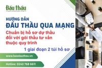 Chuẩn bị hồ sơ dự thầu đối với gói thầu tư vấn thuộc quy trình 1 giai đoạn 2 túi hồ sơ