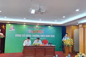 Quang cảnh Đại hội đồng cổ đông thường niên 2026 của Công ty CP Sông Đà 11. Ảnh: Hoàng Việt