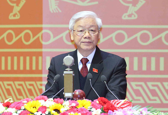 Đại biểu chúc mừng ông Nguyễn Phú Trọng tái đắc cử Tổng Bí thư ảnh 1