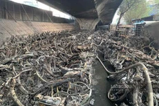 Nhiều xe máy trơ khung sau vụ cháy.