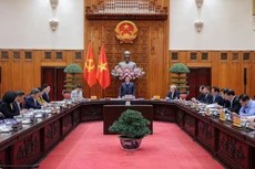Thủ tướng Chính phủ Phạm Minh Chính chủ trì cuộc làm việc của Thường trực Chính phủ với lãnh đạo các bộ ngành và thành phố Hà Nội để cho ý kiến, góp ý về các định hướng lớn quy hoạch Hà Nội - Ảnh: VGP/Nhật Bắc