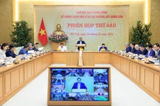 Thủ tướng Chính phủ Phạm Minh Chính, Trưởng Ban Chỉ đạo Trung ương về chính sách nhà ở và thị trường bất động sản, chủ trì Phiên họp thứ 6 của Ban Chỉ đạo - Ảnh: VGP/Nhật Bắc