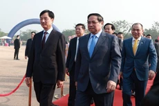 Thủ tướng Chính phủ Phạm Minh Chính, Bí thư Thành ủy Hà Nội Nguyễn Duy Ngọc dự Lễ khởi công dự án đầu tư xây dựng khu đô thị thể thao Olympic (xã Thượng Phúc, thành phố Hà Nội) - Ảnh: VGP/Nhật Bắc