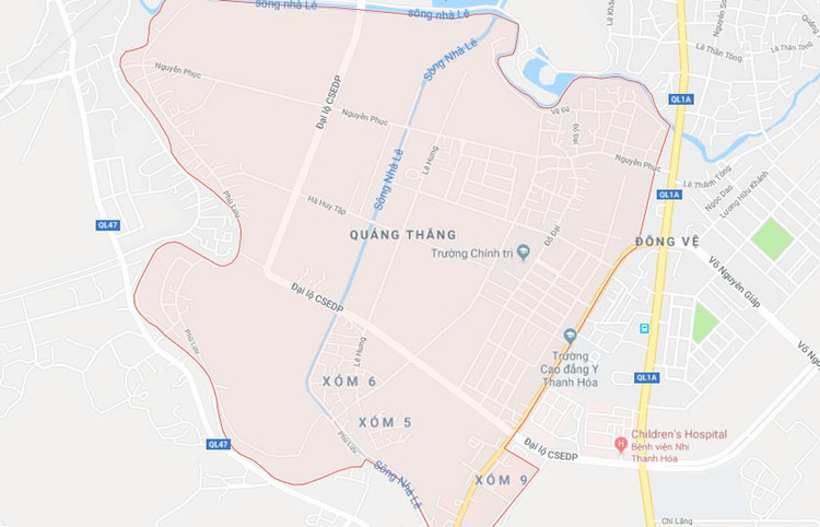 Dự án Khu dân cư phía Tây đường Hải Thượng Lãn Ông, phường Quảng Thắng, TP. Thanh Hóa có tổng diện tích 200.455 m2
