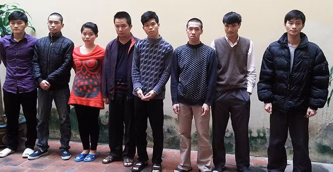 Các đối tượng khi bị bắt.