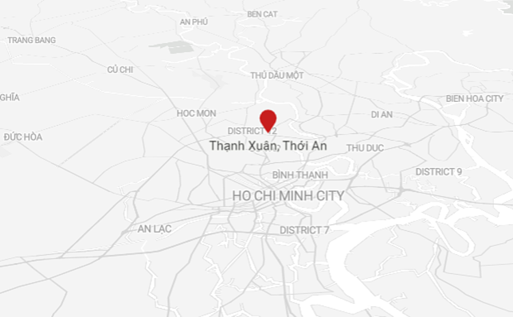 Vị trí xây dựng công viên 150 ha ở quận 12. Ảnh: Datawrapper