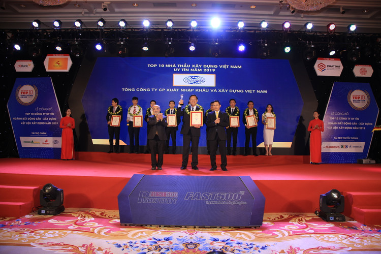 VINACONEX lọt Top 10 nhà thầu xây dựng uy tín năm 2019