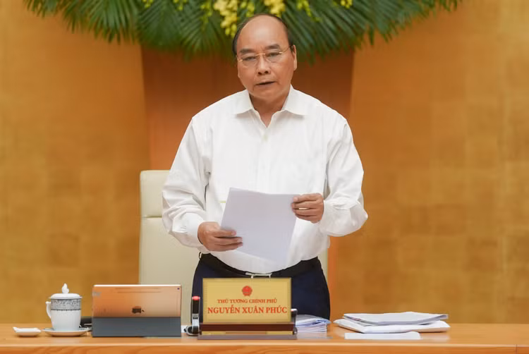 Thủ tướng Nguyễn Xuân Phúc phát biểu kết luận phiên họp. Ảnh: VGP