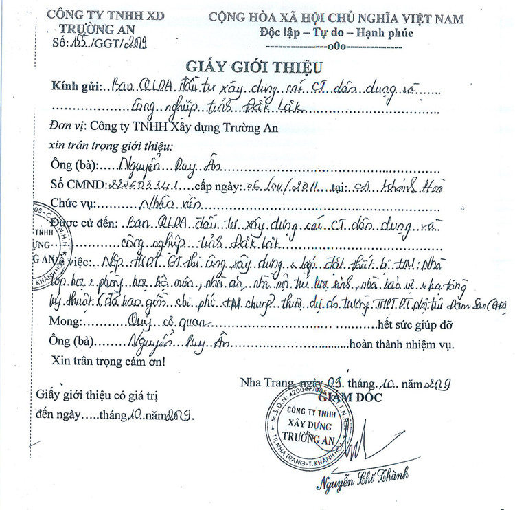 Ảnh nhà thầu cung cấp