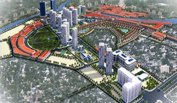 Phối cảnh tổng thể khu đô thị S3 Hoài Đức.