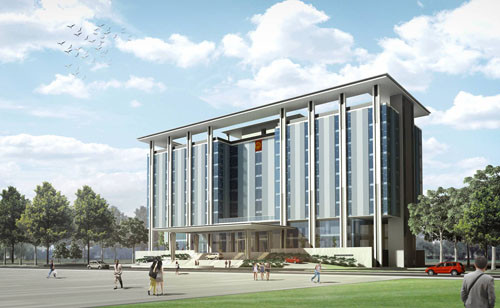 Mô hình thiết kế Trung tâm tòa nhà hành chính huyện Bàu Bàng