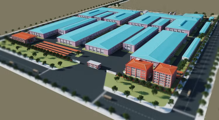 Phối cảnh dự án nhà máy Paihong Việt Nam do Coteccons thiết kế và thi công.