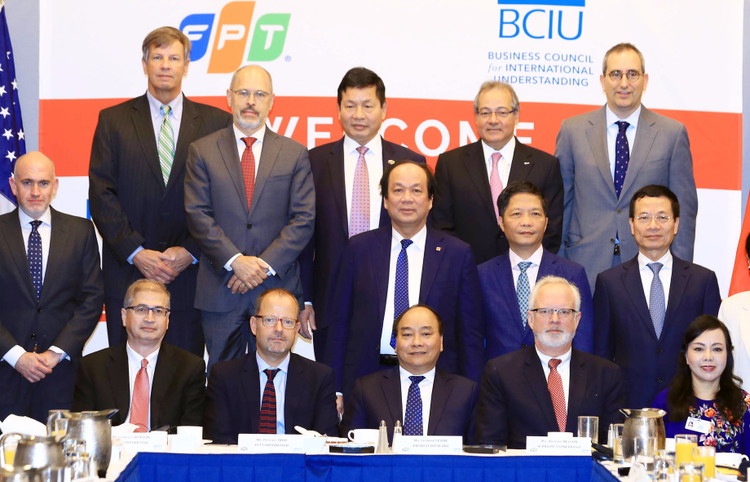 Thủ tướng Chính phủ Nguyễn Xuân Phúc gặp gỡ 20 tập đoàn hàng đầu của Mỹ bên lề chương trình tham dự phiên họp Đại hội đồng liên hiệp quốc lần thứ 73. Ảnh: Thống Nhất