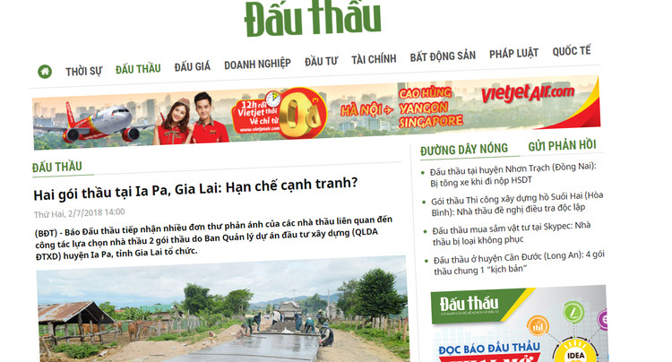 Gia hạn phát hành HSMT hai gói thầu bị tố thiếu cạnh tranh