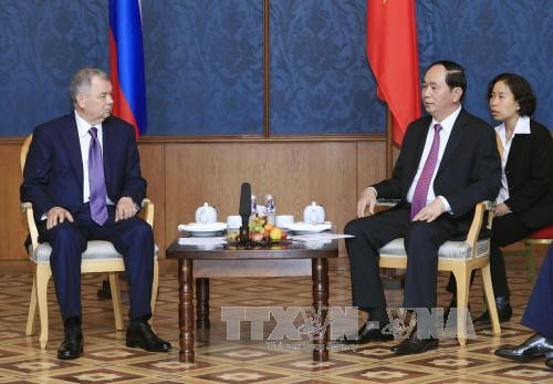 Chủ tịch nước Trần Đại Quang và Thống đốc tỉnh Kaluga, Anatoly Artamonov