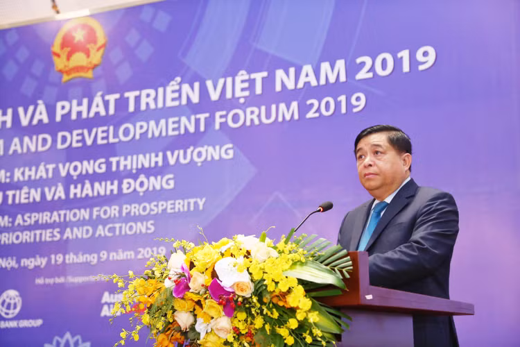 Bộ trưởng Bộ KH&ĐT Nguyễn Chí Dũng phát biểu khai mạc Diễn đàn thường niên lần 2 về cải cách và phát triển (VRDF 2019). Ảnh: Lê Tiên