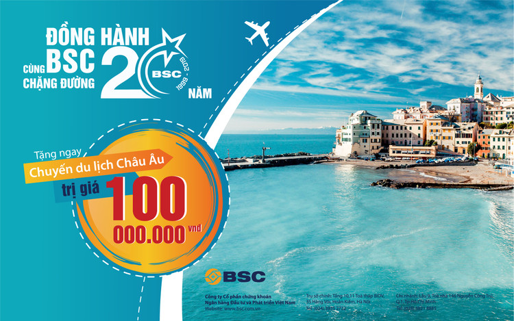 Đồng hành cùng BSC chặng đường 20 năm – nhận ngay chuyến du lịch Châu Âu!