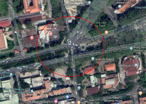 Giao lộ Hồng Bàng - An Dương Vương - Ngô Quyền ở quận 5. Ảnh: Google maps