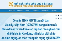 Công ty TNHH MTV Nhà xuất bản Giáo dục Việt Nam thông báo mời chào giá dịch vụ