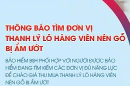 Thông báo tìm đơn vị thanh lý lô hàng viên nén gỗ bị ẩm ướt