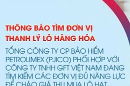 Thông báo tìm đơn vị thanh lý lô hàng hóa