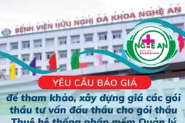 Bệnh viện Hữu nghị Đa khoa Nghệ An yêu cầu báo giá