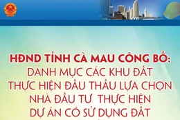 Danh mục các khu đất thực hiện đấu thầu lựa chọn nhà đầu tư thực hiện dự án đầu tư có sử dụng đất trên địa bàn tỉnh Cà Mau