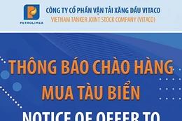 Công ty Cổ phần Vận tải Xăng dầu VITACO thông báo chào hàng mua tàu biển