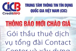 Trung tâm Thông tin tín dụng Quốc gia Việt Nam (CIC) thông báo mời chào giá 