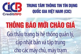 Trung tâm thông tin tín dụng Quốc gia Việt Nam (CIC) thông báo mời chào giá 