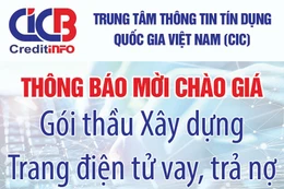 Trung tâm thông tin tín dụng Quốc gia Việt Nam (CIC) thông báo mời chào giá