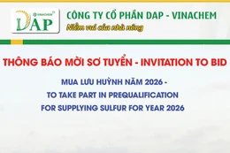 THÔNG BÁO MỜI SƠ TUYỂN - INVITATION TO BID