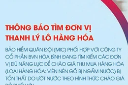 Thông báo tìm đơn vị thanh lý lô hàng hóa