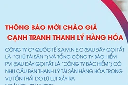 Thông báo mời chào giá cạnh tranh thanh lý hàng hóa