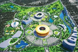 Hàng loạt dự án được khởi công tại Hà Nội cuối năm 2025, trong đó có những công trình siêu lớn như Khu đô thị thể thao Olympic (925.000 tỷ đồng), Trục đại lộ cảnh quan sông Hồng (khoảng 855.000 tỷ đồng). Ảnh: Phúc An