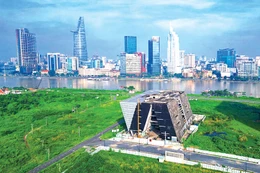 Dự án Trung tâm triển lãm quy hoạch TP.HCM được xây dựng tại Khu đô thị mới Thủ Thiêm với tổng mức đầu tư gần 800 tỷ đồng. Ảnh: Hữu Chánh