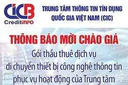 Trung tâm Thông tin tín dụng Quốc gia Việt Nam (CIC) thông báo mời chào giá 