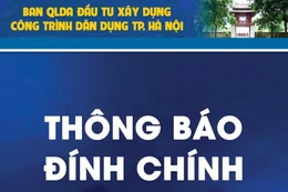 Ban Quản lý dự án đầu tư xây dựng công trình dân dụng thành phố Hà Nội thông báo