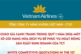 Tổng công ty Hàng không Việt Nam - CTCP thông báo mời chào giá cạnh tranh
