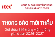 Công ty cổ phần Viễn thông Đông Dương Telecom thông báo mời thầu