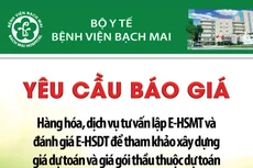 Bệnh viện Bạch Mai thông báo yêu cầu báo giá