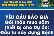Ban Quản lý dự án đầu tư xây dựng công trình dân dụng Thành phố Hà Nội yêu cầu báo giá