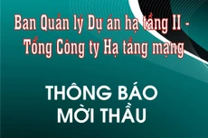 Ban Quản lý dự án Hạ tầng II thông báo mời thầu