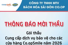 Công ty TNHH MTV Bách Hóa Sài Gòn Co.op thông báo mời thầu